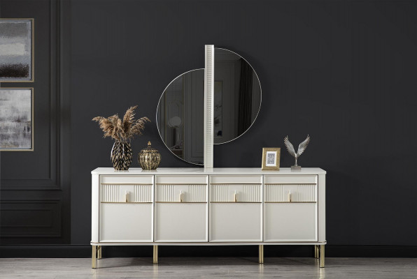 Beige Kommode Holzschrank Sideboard Kommoden Konsole Möbel xxl big