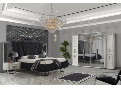 Schlafzimmer Möbel Bett Nachttische Kleiderschrank Schrank Betten 4tlg