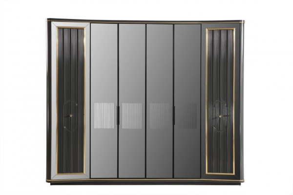 Schlafzimmer Bettdesign moderne Luxusbetten 2x Nachttische Kleiderschrank 4tlg