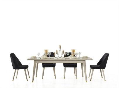 Esstisch + 4 Stühle Esszimmer Set Essgruppe Garnitur Tisch 5tlg Set Stuhl neu