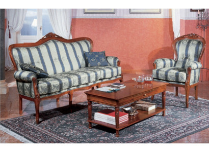 Klassische Sofagarnitur Couch 3+1 Sitzer Sofa Couchen Italienische Möbel Textil