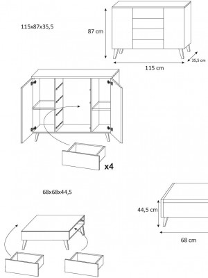 Hochglanz Wohnwand Schrankwand Wohnzimmer Deko Schrank Vitrine Sideboard