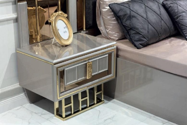 Schlafzimmer Bett Nachttisch Kleiderschrank Kommode Holz Set 5tlg.