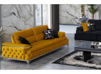 Italienischer Stil Modern Dreisitzer Sofa Wohnlandschaft Textilsofa 3 Sitzer Neu