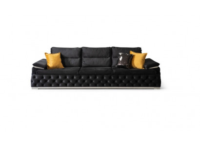 Dreisitzer Couch Design Sofa Moderne 4er Sitz Sofas Zimmer Möbel Schwarz Polster