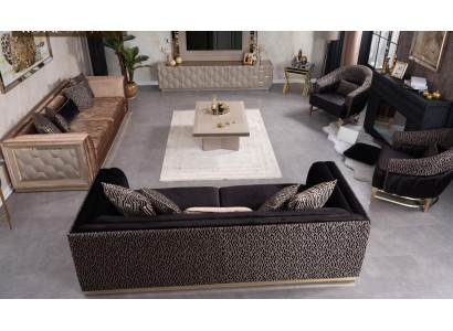 Sofagarnitur 3+3+1+1 Sitzer Polster Sofa Wohnlandschaft Sofas Couch
