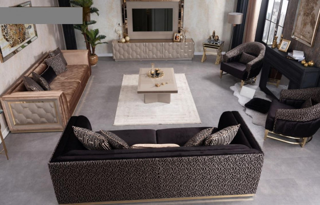 Sofagarnitur 3+3+1+1 Sitzer Polster Sofa Wohnlandschaft Sofas Couch