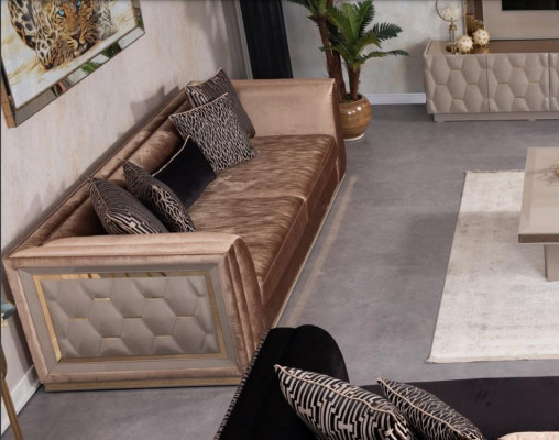 Sofagarnitur 3+3+1+1 Sitzer Polster Sofa Wohnlandschaft Sofas Couch