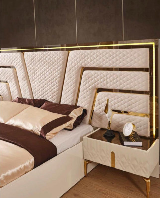 Beleuchtetes Bett Design Doppelbett Luxus Betten Polster Schlafzimmer