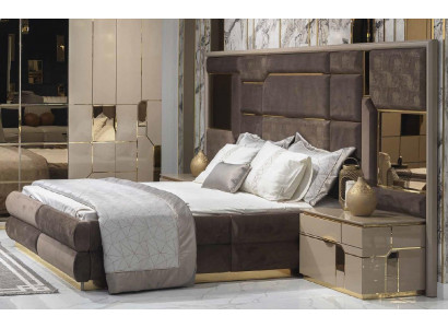 Bett Polster Bettrahmen Möbel Design Doppelbett Luxus Schlafzimmer