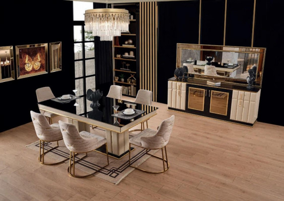 Kommode xxl Sideboard mit Spiegel Sideboards Holz Kommoden Möbel 2tlg