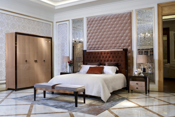 Bett Luxus Polster Design Doppel Betten Hotel Ehe Schlaf Zimmer Textil
