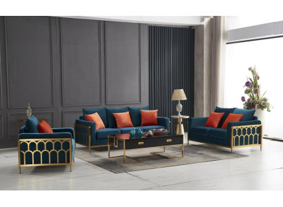 Sofagarnitur 3+2+1 Sitzer Relax Set Design Sofas Polster Couchen Leder