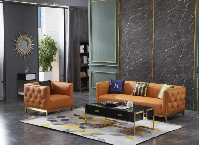 Klassische Sofa Couch Polster 3+1 Sitzer Couchen Leder Sitz Garnitur