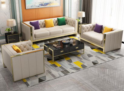 Sofagarnitur 3+2+1 Sitzer Set Design Sofa Polster Couchen Couch Modern Luxus 