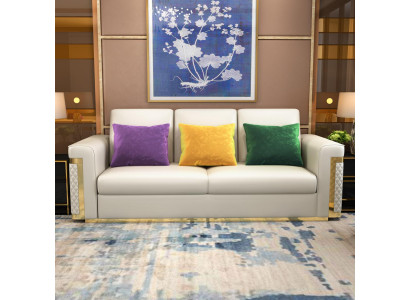 Komplett Set Sofagarnitur 3 2 1 Sitzer Designer 3tlg. Ledersofa 