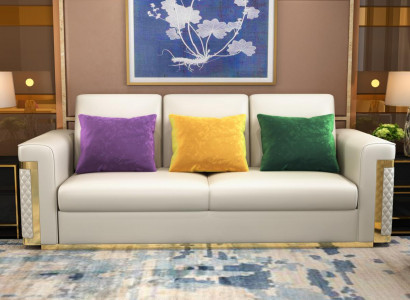 Komplett Set Sofagarnitur 3 2 1 Sitzer Designer 3tlg. Ledersofa 
