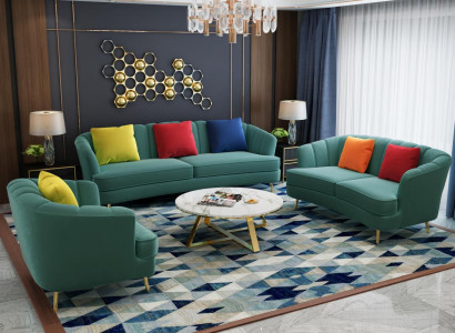 Komplett Set Sofagarnitur 3+2+1 Sitzer Design Sofa Couch Wohnlandschaft
