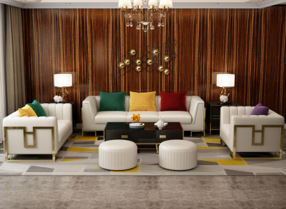 Sofagarnitur Big Set 3+1 Sitzer Leder Sofa Couch Garnitur Design Couchen