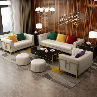 Sofagarnitur Big Set 3+1 Sitzer Leder Sofa Couch Garnitur Design Couchen