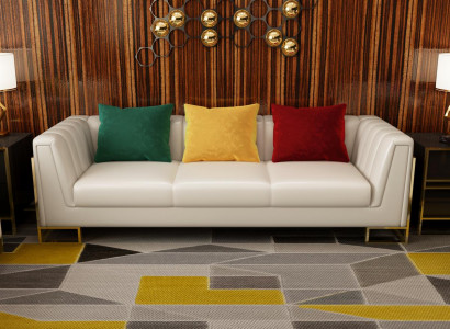 Sofa 3 Sitzer Leder Sofas Couch Polster Garnitur Deko Sofagarnitur Moderne