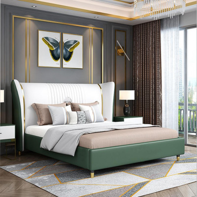 Designer Polster Doppelbett Betten Bett Schlafzimmer Textil Ehebett Leder