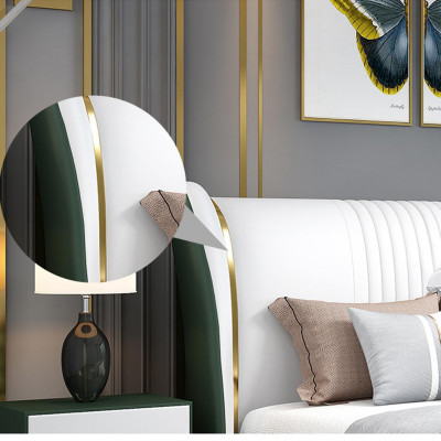 Designer Polster Doppelbett Betten Bett Schlafzimmer Textil Ehebett Leder