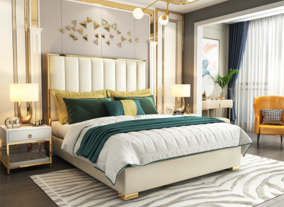 Klassisches Schlafzimmer Bett Weiß Textil Betten Leder Polster Doppel