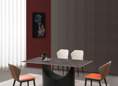 Hochwertiger Tisch Luxus Tische Esszimmer Möbel Säulen Fuß Stein Optik