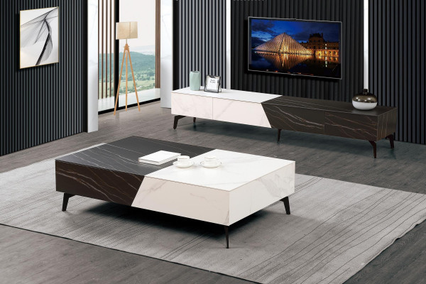 Holztisch Tisch Couchtisch Beistelltisch Sofa Design Wohnzimmer Hochglanz 130x80