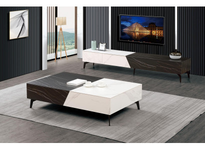 Holztisch Tisch Couchtisch Beistelltisch Sofa Design Wohnzimmer Hochglanz 130x80