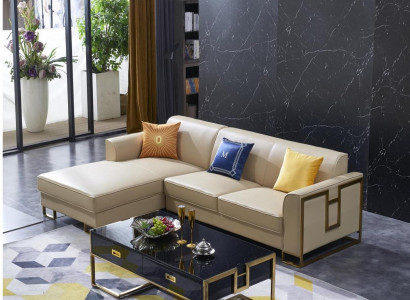 Sofa Ecksofa L Form Sessel Couchtisch Hocker Ecksofa Polster 2tlg. Neu