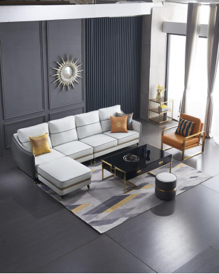 Modernes Sofa Ecksofa L Form Couchtisch Hocker Ecksofa Polster Hocker