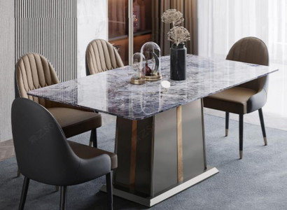 Marmor Stil Küche Moderner Esstisch Tisch Tische Esszimmer Luxus Möbel Design