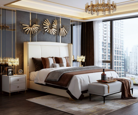 Luxus Schlafzimmer Bett Polster Design Deko Luxus Doppel Hotel Ehe Betten