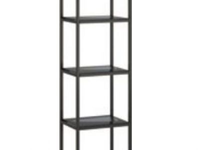 Regal Glas Metall Standregal im modernen Design in Schwarz Wohnzimmer