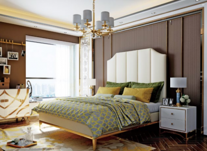 Bett Polster Deko Design Luxus Doppel Hotel Betten Schlaf Zimmer Leder