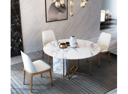 Design Esstisch Holz mit Edelstahl Elementen Deko Tische Esszimmer Möbel