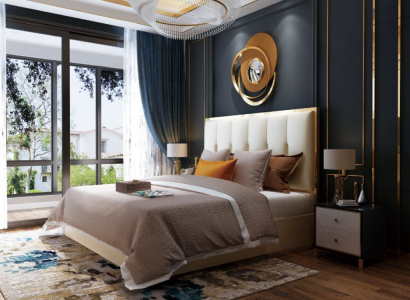 Luxus Design Leder Bett Metall Gold Betten Polster Hotel Schlafzimmer