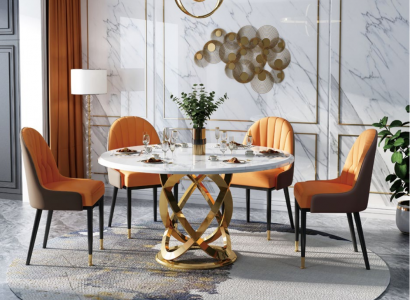 Hochwertige Wohnzimmer Rund Tische - Runde Designer Edelstahl Tisch