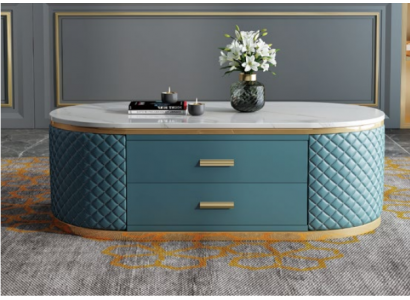 Hochwertige Wohnzimmer CouchTische - Oval Designer Edelstahl Tisch Luxus