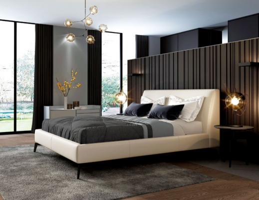 Doppelbett Betten Design Bett Leder Polster Schlafzimmer Ehe Italienische