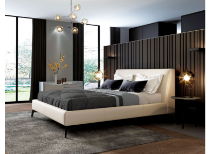 Doppelbett Betten Design Bett Leder Polster Schlafzimmer Ehe Italienische