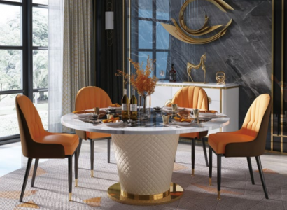 Luxus Esstisch Runde Esstische Drehbarer Wohn Esszimmer Rund Tisch