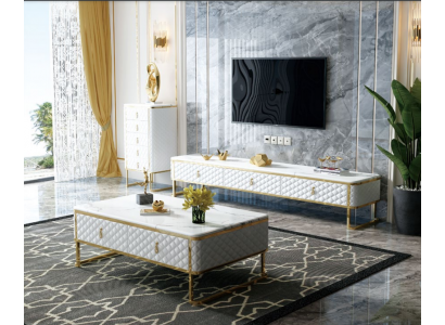 3tlg.Wohnzimmermöbel Set Designer Wohnzimmer Sideboard+Couchtisch