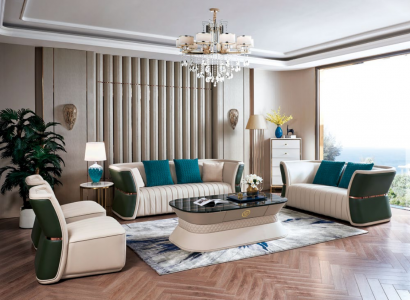 Komplett Set Sofagarnitur 3 2 1 1 Sitzer + Couchtisch Designer Wohnlandschaft