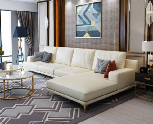 Moderne Sofa Eckgarnitur L Form Polster Sitz Ecke Couch + Hocker Italien