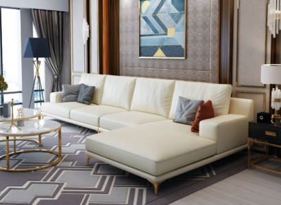 Garnitur Designer Sofa Couch Ecksofa mit Hocker Polster Wohnlandschaft