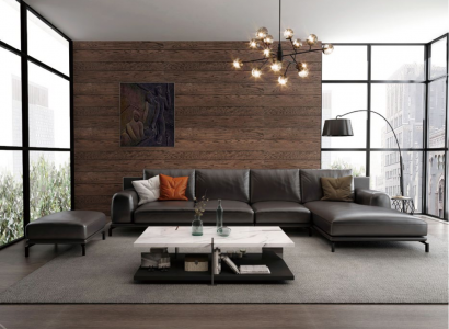 Garnitur Sofa Designer Couch Ecksofa mit Hocker Polster Wohnlandschaft