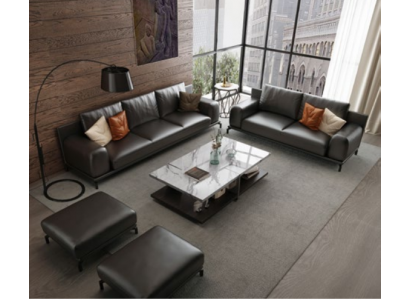 Italienische Luxus Möbel Sofagarnitur 3+2 + Hocker Möbel Couch Sofa 3tlg.